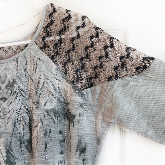 - Miss Me light gray women’s top‎ Sz S - Picture 4 of 9